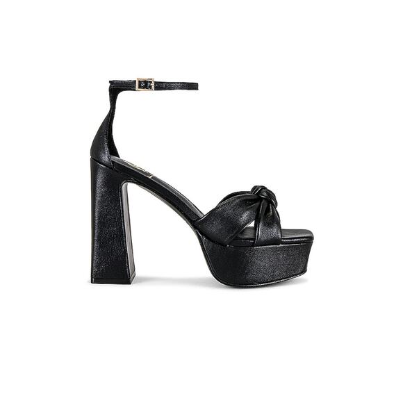 House of Harlow 1960 'Jin' Black Leather Suede Platform Sandals Size 8 - Picture 1 of 6